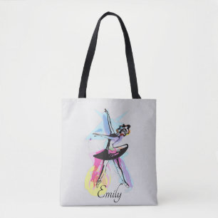 Bolsa Tote Tema de Aquarela de Dancer Ballerina