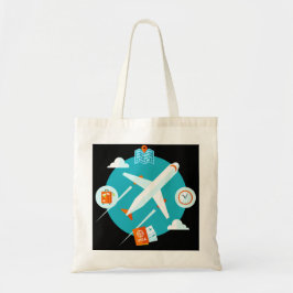 Bolsa Tote Tema de avião design fofo