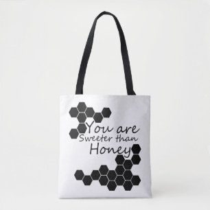 Bolsa Tote Tema De Mel Com Palavras Positivas
