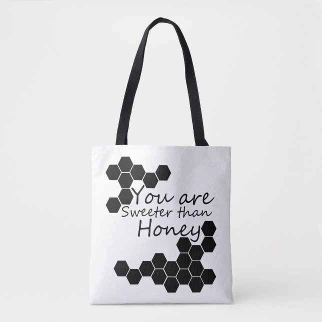 Bolsa Tote Tema De Mel Com Palavras Positivas (Frente)