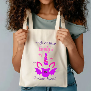 Bolsa Tote Tema de Unicórnio Bonito Personalizado no Hallowee