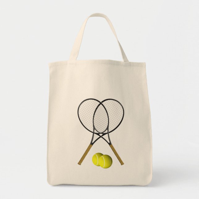 Bolsa Tote Tema do esporte do Tênis duplas (Frente)
