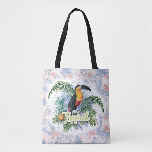 Bolsa Tote Tema do papagaio tropical (Frente)