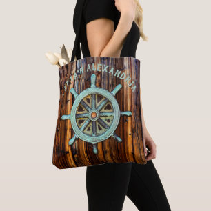 Bolsa Tote Tema Náutico Capretes de Bronze Roda