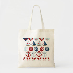 Bolsa Tote Tema Náutico de Verão Anchors Barcos de vela Hel