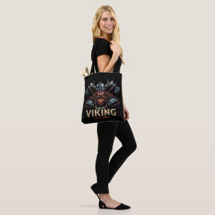 Bolsa Tote Teme O Viking Nórdico Guerreiro Valhalla Aguarda