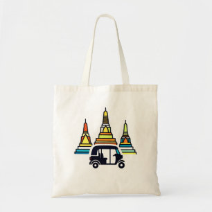 Bolsa Tote Templos Tailandeses E Tuk Tuks