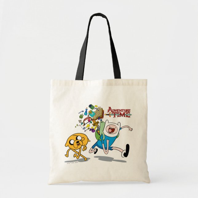 Bolsa Tote Tempo de Aventura | Arte de risco da Finn (Frente)