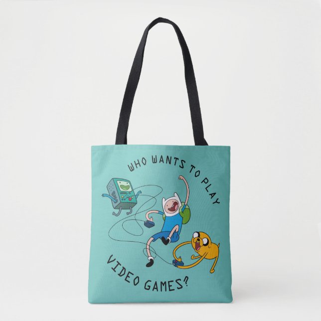 Bolsa Tote Tempo de Aventura | Finn & Jake Play Com BMO (Frente)