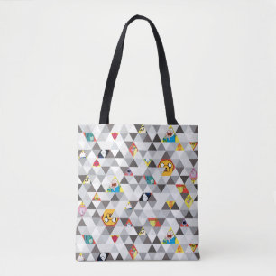 Bolsa Tote Tempo de Aventura Padrão de caráter triangular