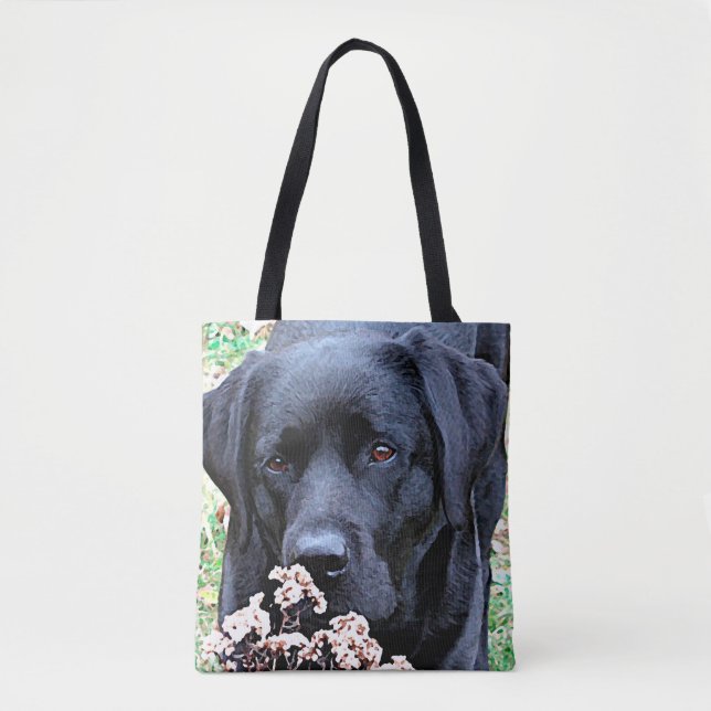 Bolsa Tote Tempo - Laboratório Preto - Labrador Preto (Frente)