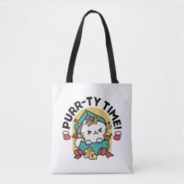 Bolsa Tote Tempo Puro! - Design de Natal para Gatos Festivos