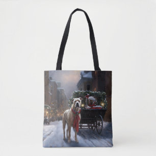 Bolsa Tote Temporada Festiva de Natal do American Staffordshi