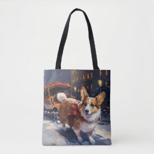 Bolsa Tote Temporada Festiva de Natal do Corgi
