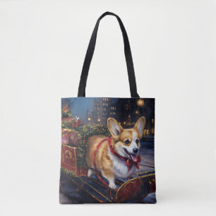 Bolsa Tote Temporada Festiva de Natal do Corgi