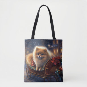 Bolsa Tote Temporada Festiva de Natal do Pomerânia Escovada