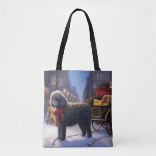 Bolsa Tote Temporada Festiva de Natal do Poodle