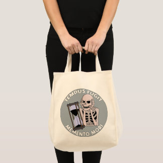 Bolsa Tote Tempus Fugit Skeleton Memento Mori Hourglass