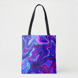 Bolsa Tote Tendência Abstrato de turquesa azul-de-neon-rosa