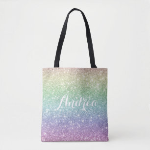 Bolsa Tote Tendência Colorida do Padrão de Glitter do Rainb