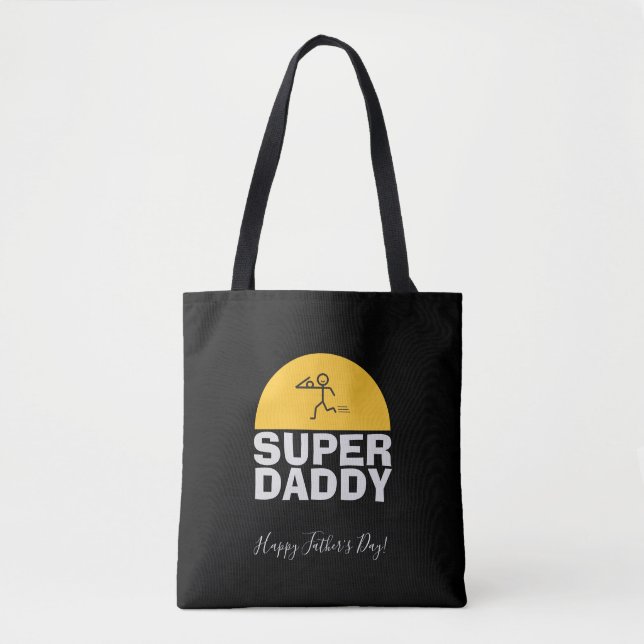 Bolsa Tote Tendência do dia de os pais moderno "PAI SUPER" (Frente)