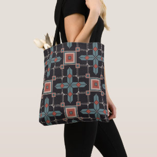 Bolsa Tote Tendência Geométrica de Vintagem de Padrão
