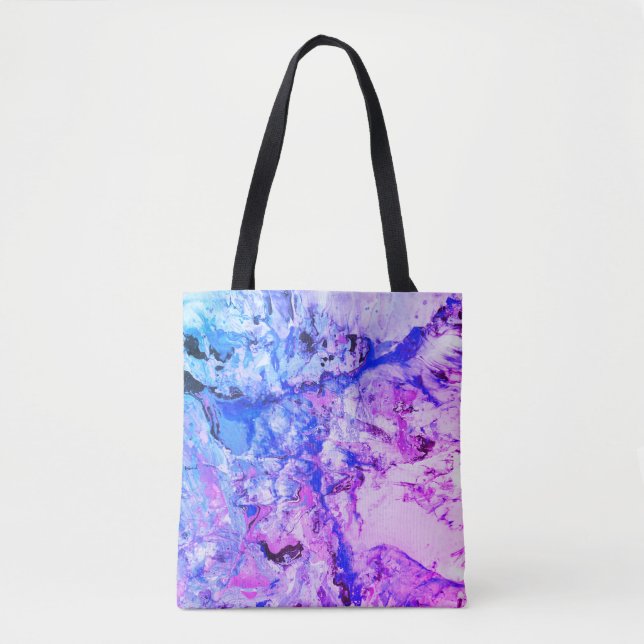 Bolsa Tote Tendência Moderna Abstrato rosa Vermelho Roxo Azul (Frente)