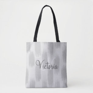 Bolsa Tote Tendência Moderna de Abstrato de Aquarela de Cinza