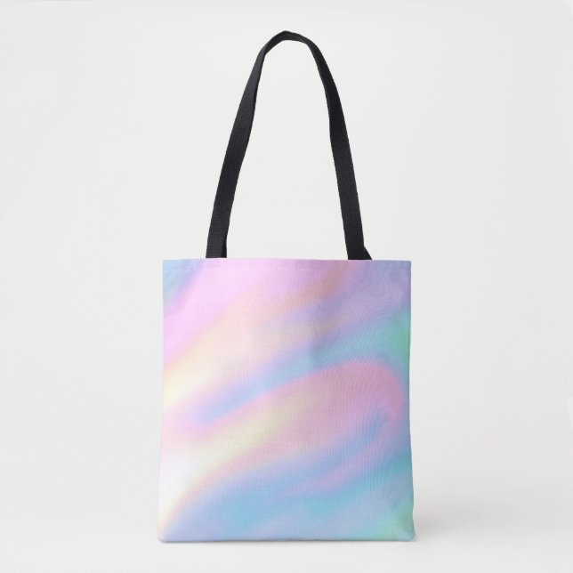 Bolsa Tote Tendência - Ondas abstrato azuis cor-de-rosa paste (Frente)