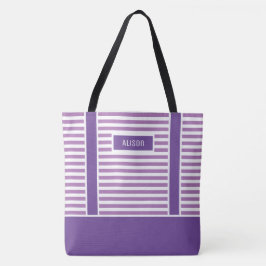 Bolsa Tote Tendência Personalizada, Roxos Púrpuros E Brancos