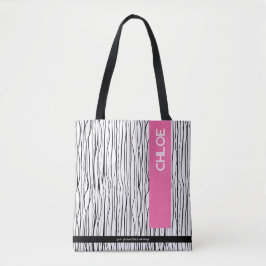 Bolsa Tote Tendência rosa e preto personalizado