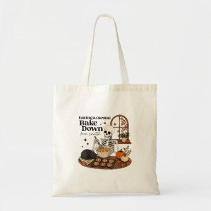 Bolsa Tote Tendo um Colapso Mental Retrô Esqueleto Divertido