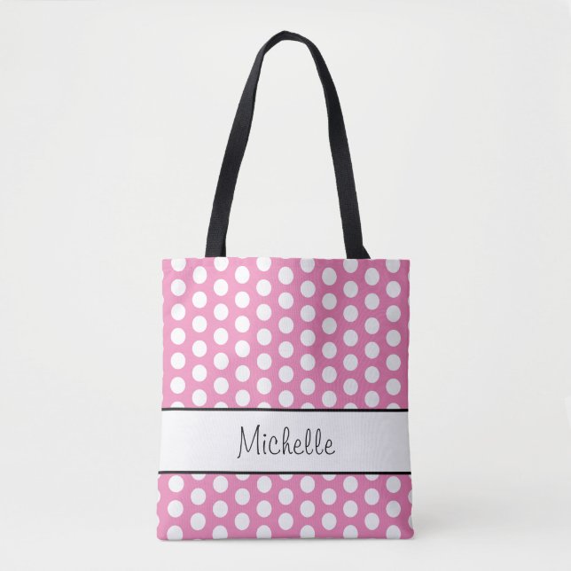 Bolsa Tote Tendy Bolinhas Pattern Girly Pink (Frente)