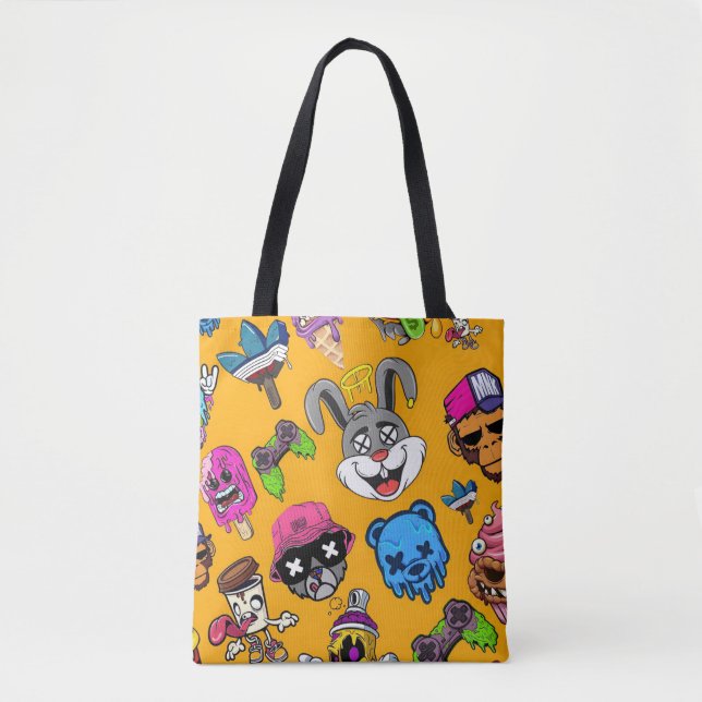 Bolsa Tote Tendy Colorful Cartoon (Frente)