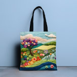 Bolsa Tote Tendy Modern Sentiu Paisagem Floral<br><div class="desc">Trendy Modern Felted Floral Landscape Tote Bag apresenta um efeito de felicidade na moda moderno com flores coloridas e paisagem colorida do campo. Perfeito para aniversário,  Dia de as mães,  presentes de Natal,  celebrações e muito mais. Criado pelo Evco Studio www.zazzle.com/store/evcostudio</div>