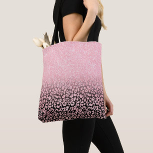 Bolsa Tote Tendy Rosa preto Glitter Ombre Leopardo preto Dour