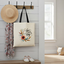 Bolsa Tote Tenha um bom dia floral