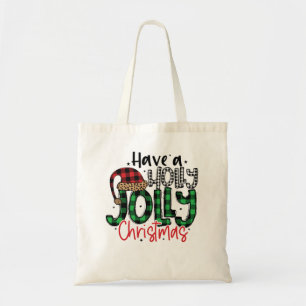 Bolsa Tote Tenha um Natal Holly Jolly - Natal perfeito