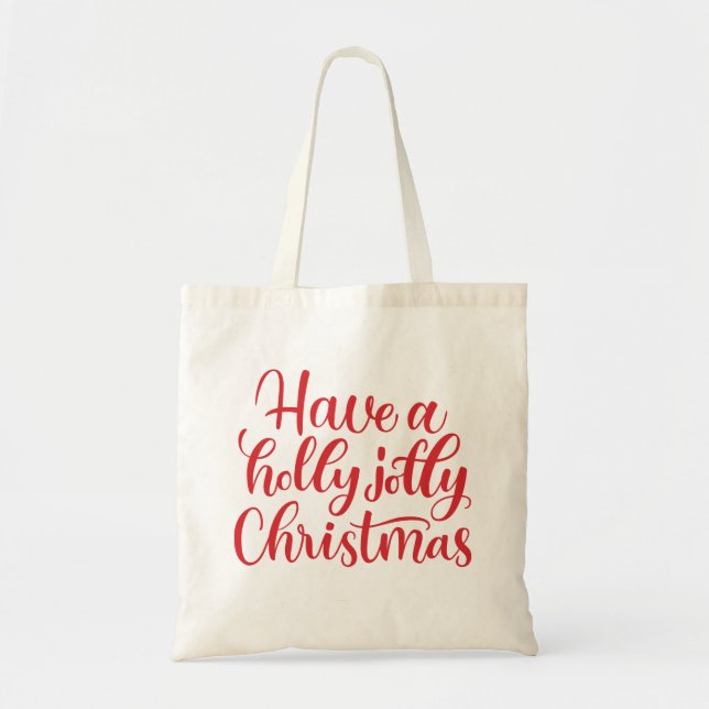 Bolsa Tote Tenha um Natal sagrado. Feriado de inverno vermelh (Frente)