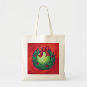 Bolsa Tote Tênis Ball in Wreath on Red