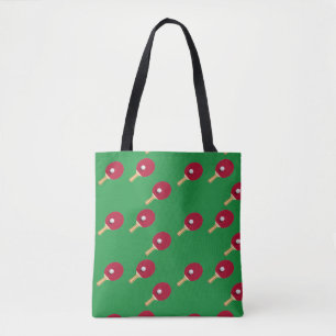 Bolsa Tote tênis de mesa de e esfera em verde