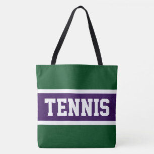 Bolsa Tote Tênis Listras Esportivas Roxas Brancas e Verde 