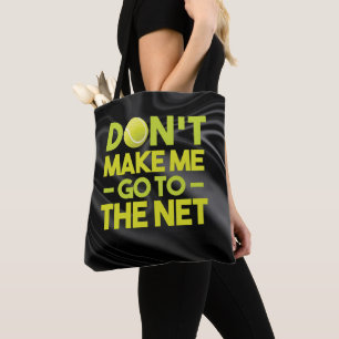 Bolsa Tote Tênis não me faça ir para a rede preto