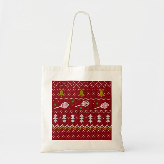 Bolsa Tote Tênis Natal Doce Padrão Vermelho (Frente)