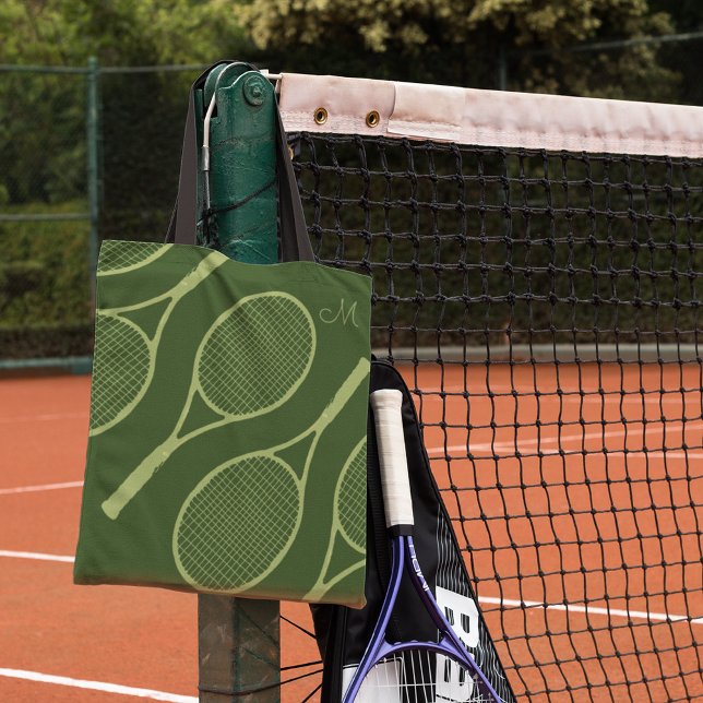 Bolsa Tote tênis racquets verdes (Criador carregado)
