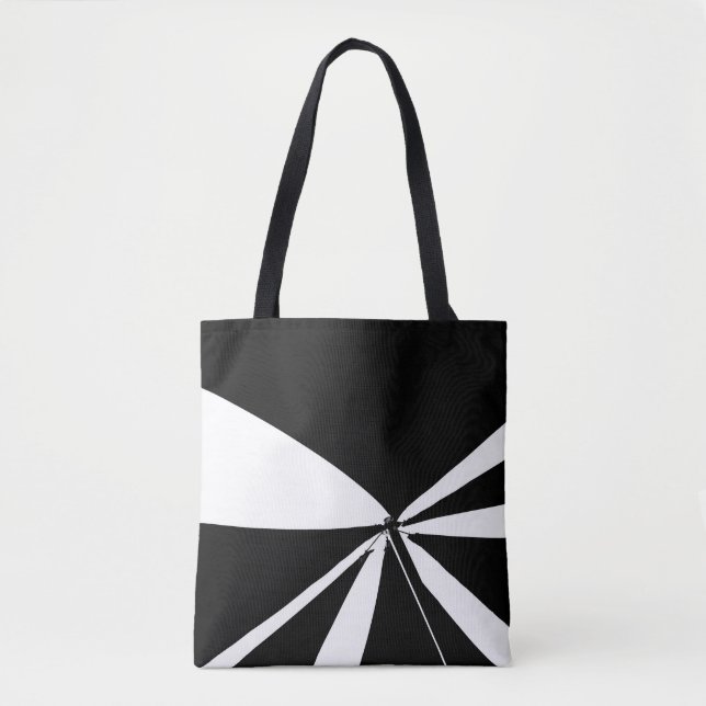 Bolsa Tote Tent preto-e-branco (Frente)