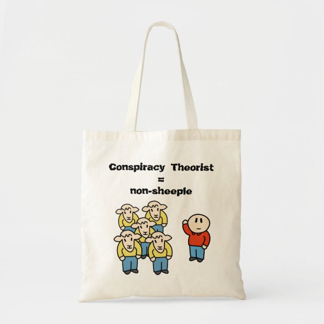Bolsa Tote Teórico da Conspiração = não-sheeple (Frente)