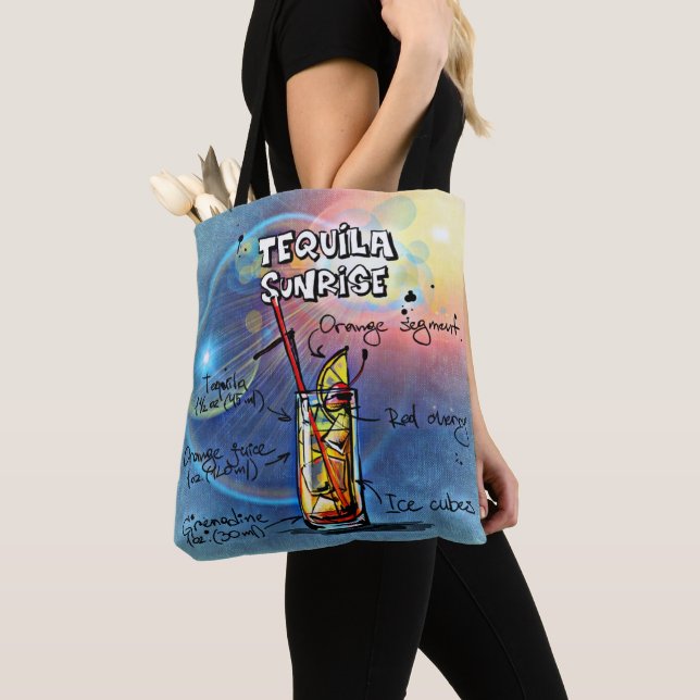 Bolsa Tote Tequila Sunrise Cocktail ( nº 7 /12 Conjunto de Re (Close Up)