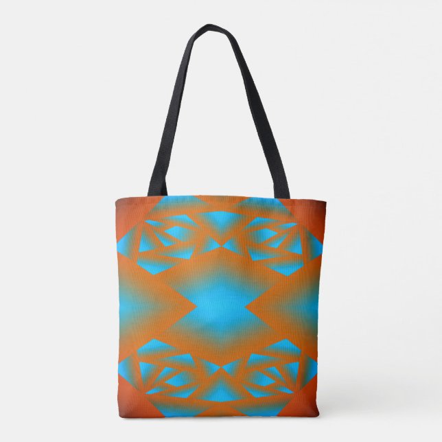 Bolsa Tote Tequila Sunrise Ombre Arte Geométrica Abstrato (Verso)