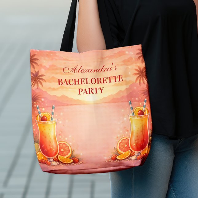 Bolsa Tote Tequila Sunrise Tropical Bachelorette Party (Criador carregado)